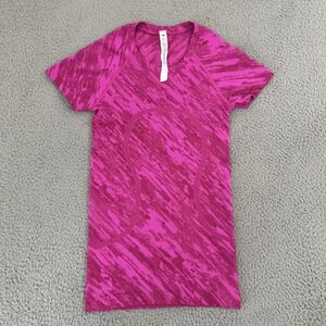 Lululemon Swiftly Tech Short Sleeve Shirt Mesh Camo Pow Pink Athletic Women's 2